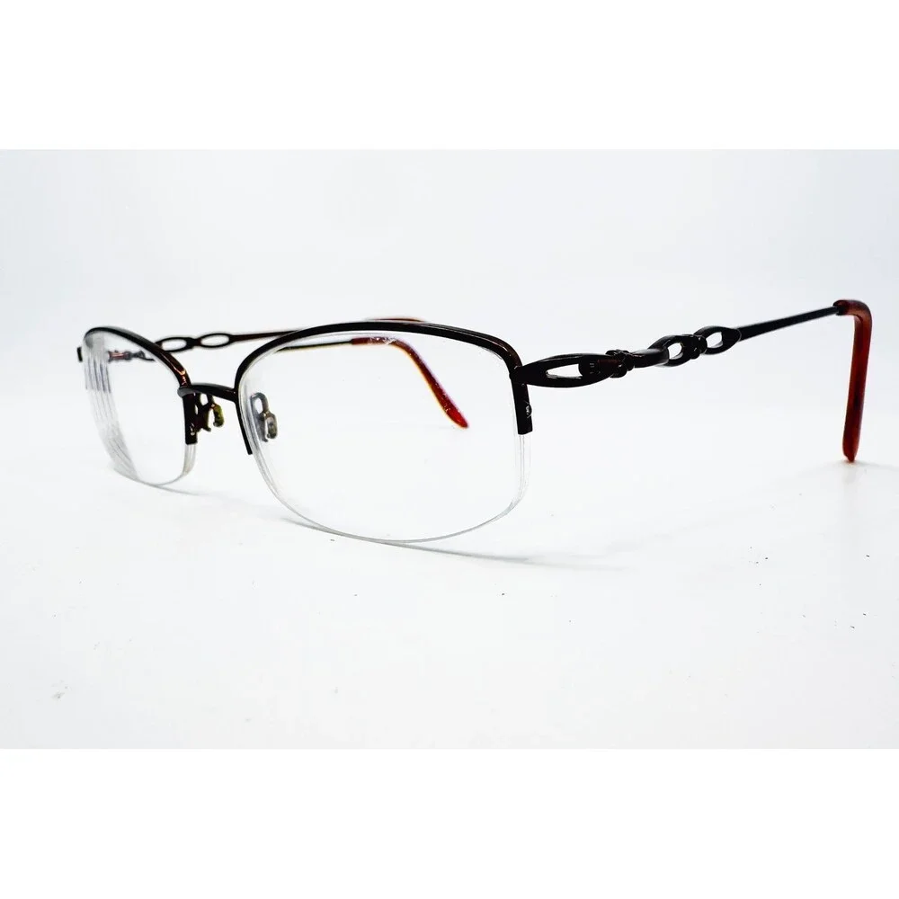Maryland 110 Eyeglasses Frames Womens Brown Half Rim Oval 51-18-135